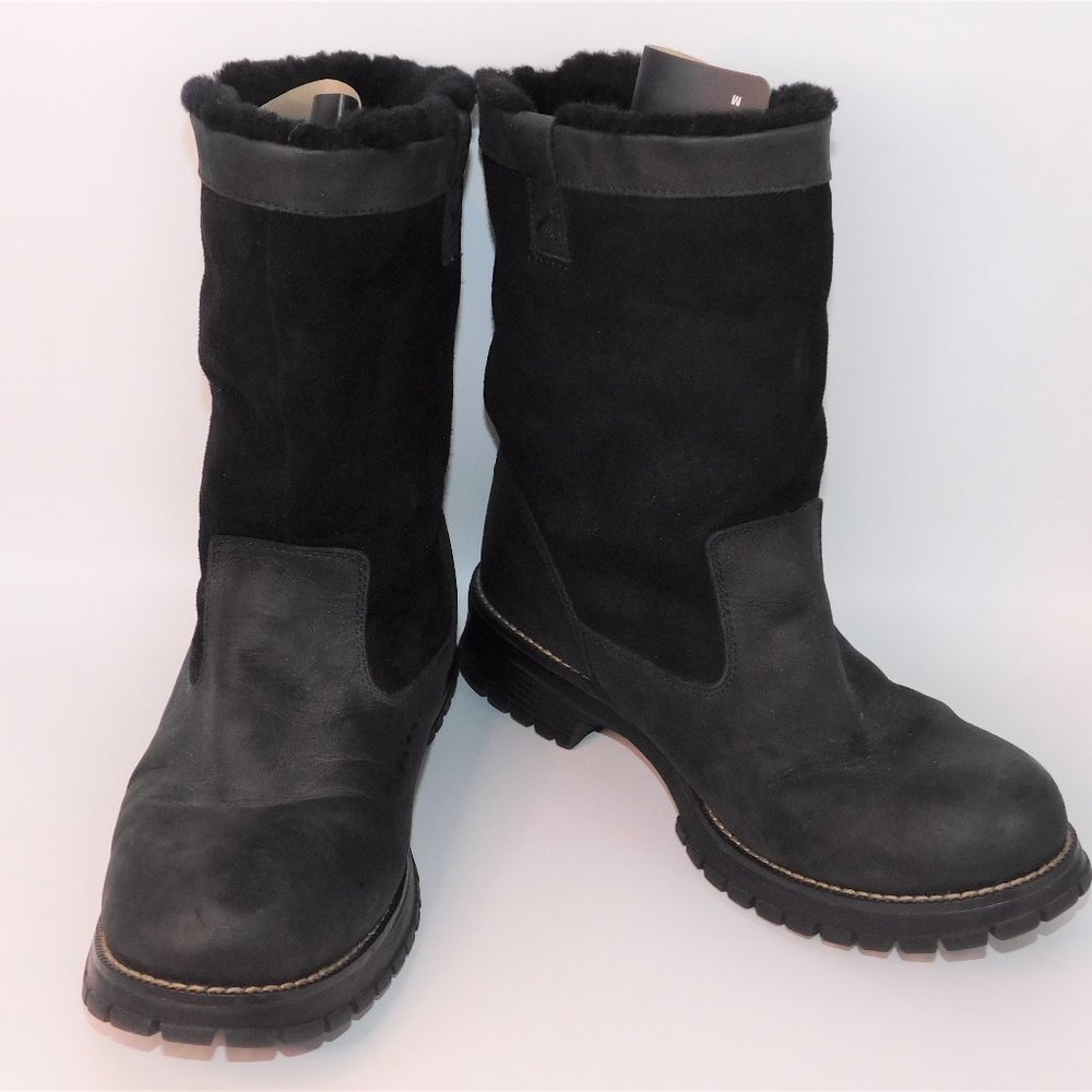 Bass Artic Leather Winter Boots Faux Fur Lining Size 11M Steel Toe